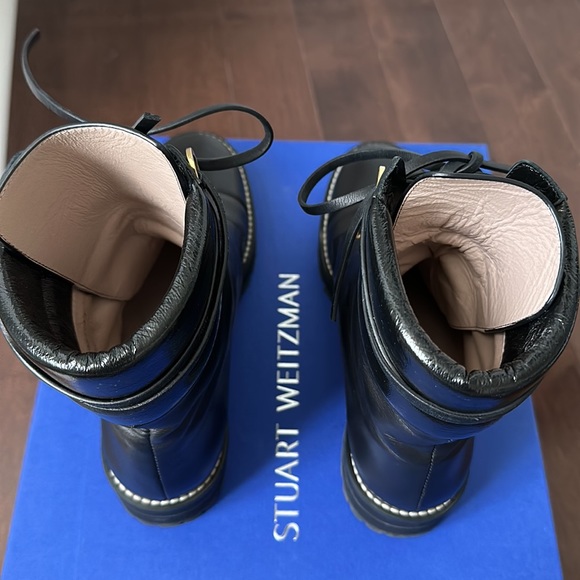 Stuart Weitzman Lexy Leather Combat Boots - Picture 6 of 16